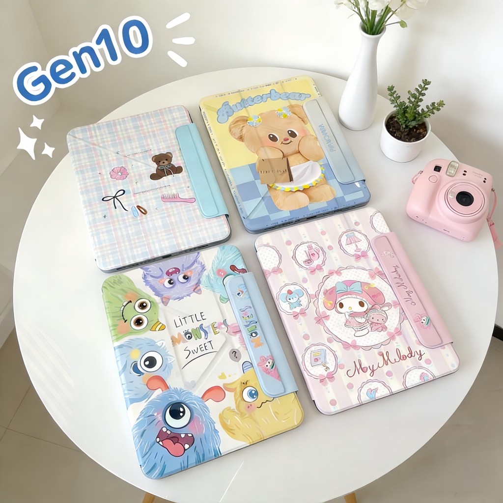 Air11เคส ipad ลายการ์ตูน รุ่นเคสแม่เหล็ก เคสไอแพด แกนY มีปกรัด For  Air3/4/5/6/7 Gen7/8/9/10 Pro10.5/11Mini6/7
