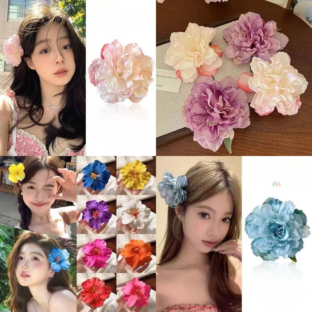 กิ๊บติดผมดอกกุหลาบแห้งคลิปด้านข้างที่สวยงามเครื่องประดับผมผ้าโพกศีรษะ