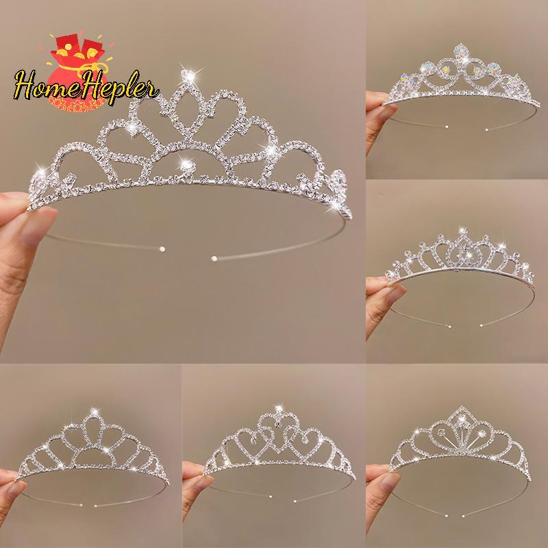 HomeHepler Crown Golden งานแต่งงานอุปกรณ์เสริมผมคริสตัล Rhinestone งานแต่งงาน Tiaras และ Crowns Headpiece ผมเครื่องประดับใหม่