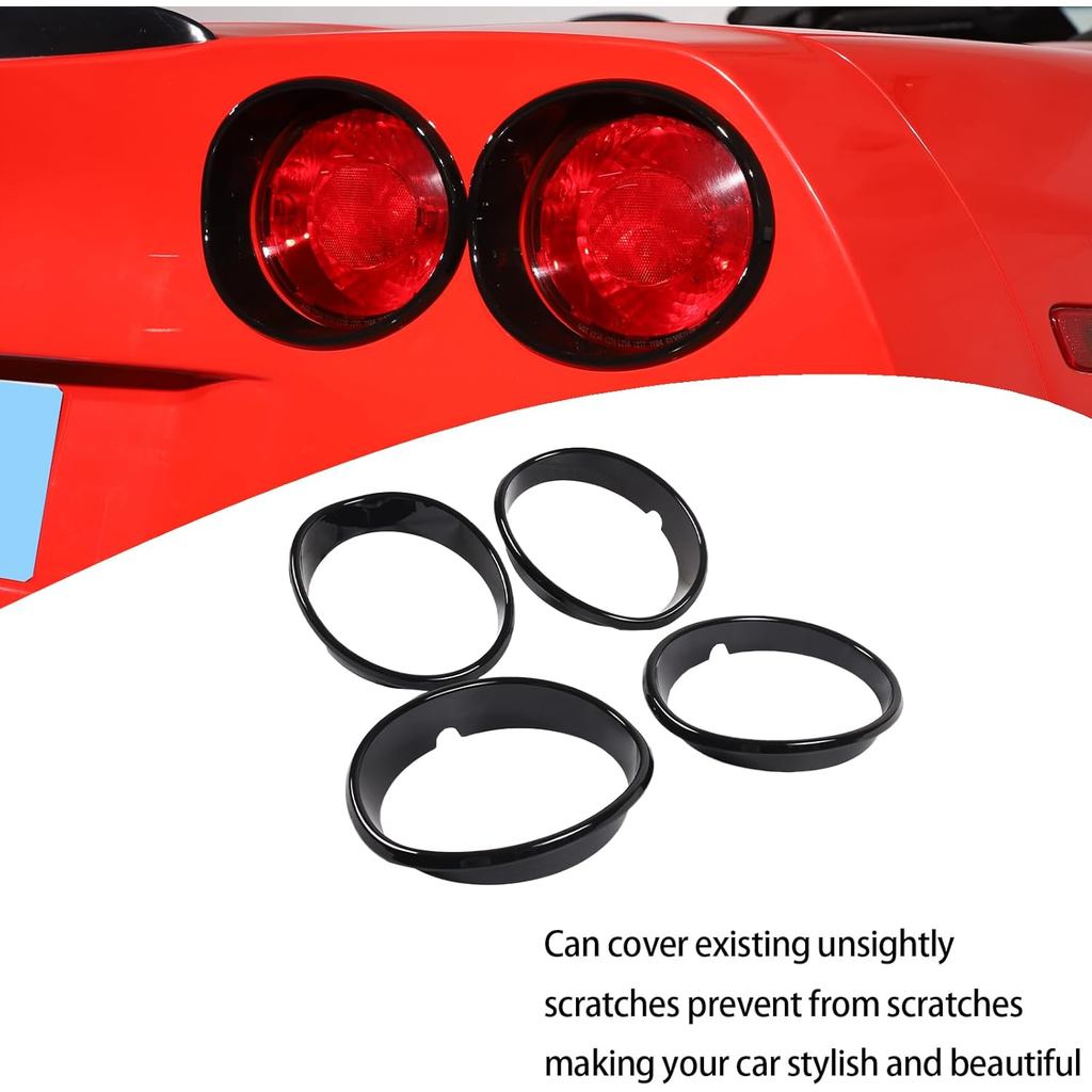 Lcojicep ABS ไฟท้ายด้านหลัง Guards Cover,ใช้งานร่วมกับ Corvette C6 Z06 ZR1 2005-2013 ไฟท้ายรถฝาครอบ 