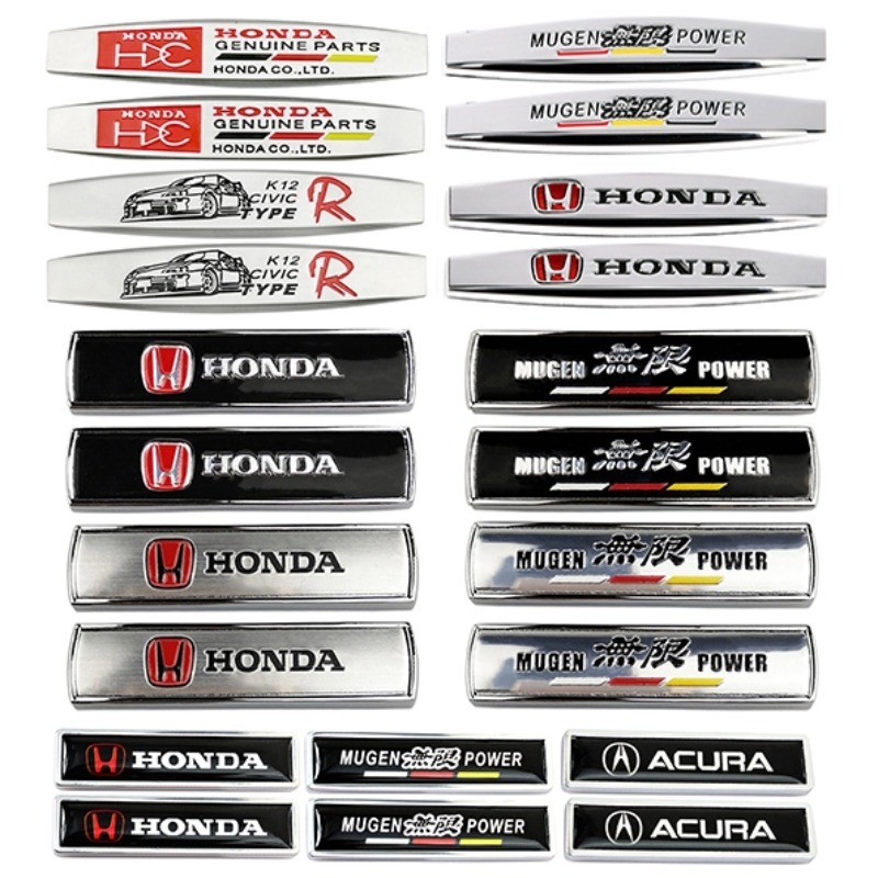 2pcs Mugen Power Acura โลหะรถสติกเกอร์ Auto Body ด้านข้างป้ายสัญลักษณ์ด้านหลัง Decal สําหรับ Honda O