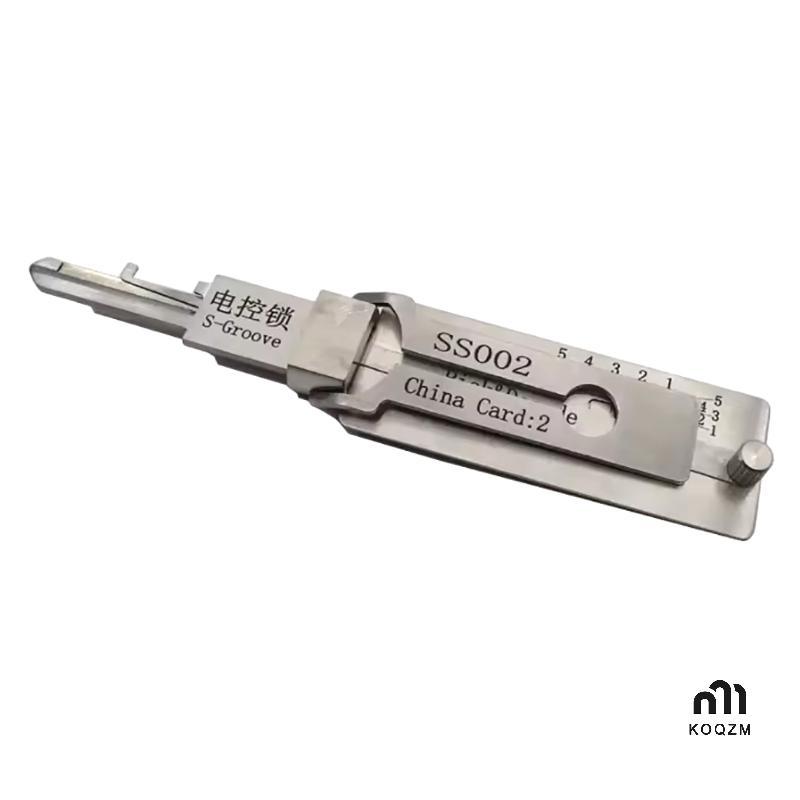 Koqzm อุปกรณ์ SS002 2 in 1, อุปกรณ์ช่างทำกุญแจสำหรับล็อคประตูบ้านแบบใหม่