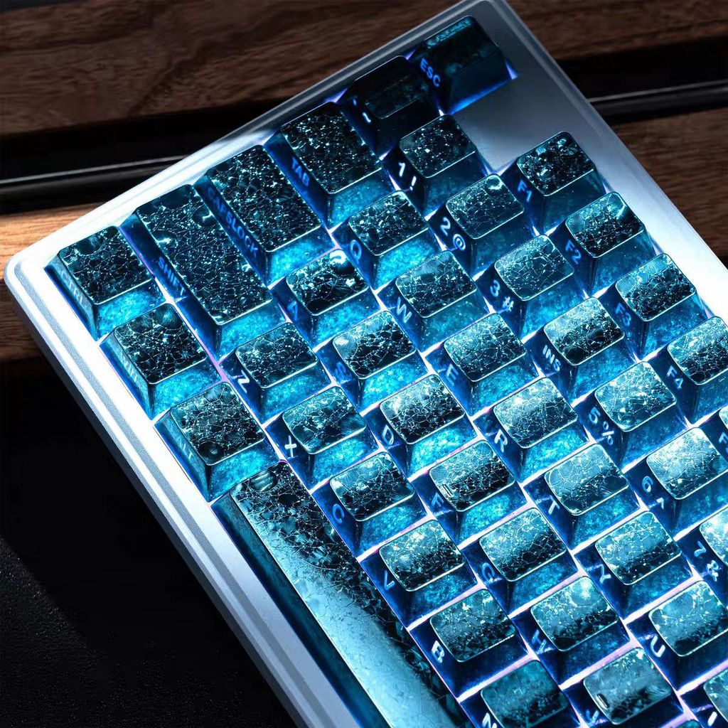 Wooting 60-Key Keycap ด้านข้างแกะสลัก Frost 61 โรงงานเดิมที่ไม่ซ้ํากันที่กําหนดเองแสงโปร่งแสงความสูง