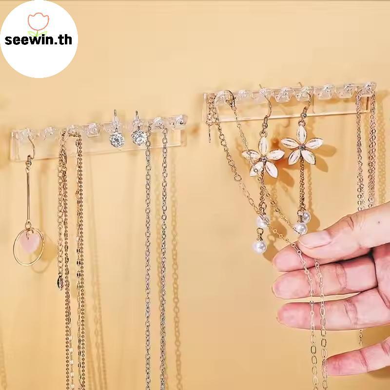 Seewin 3 แพ็คผู้ถือสร้อยคอ,สร้อยคอติดผนัง 8 ตะขอ,สําหรับแขวนเครื่องประดับ,กําไลข้อมือ,สร้อยข้อมือและ
