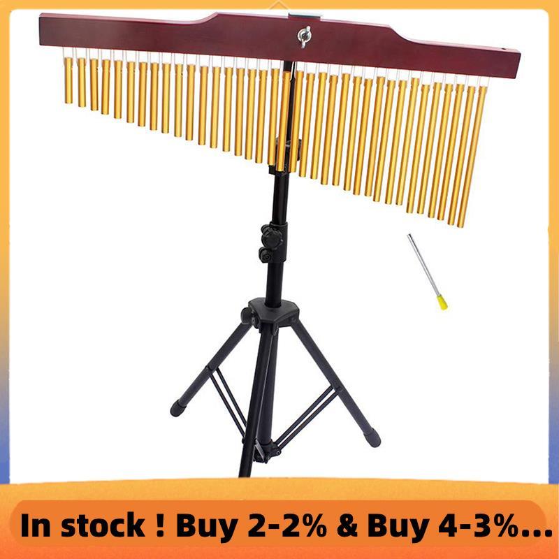 36-Tone Bar Chimes Single-Row Wind Chime เครื่องดนตรีเครื่องเพอร์คัชชันพร้อมขาตั้งขาตั้งกล้อง