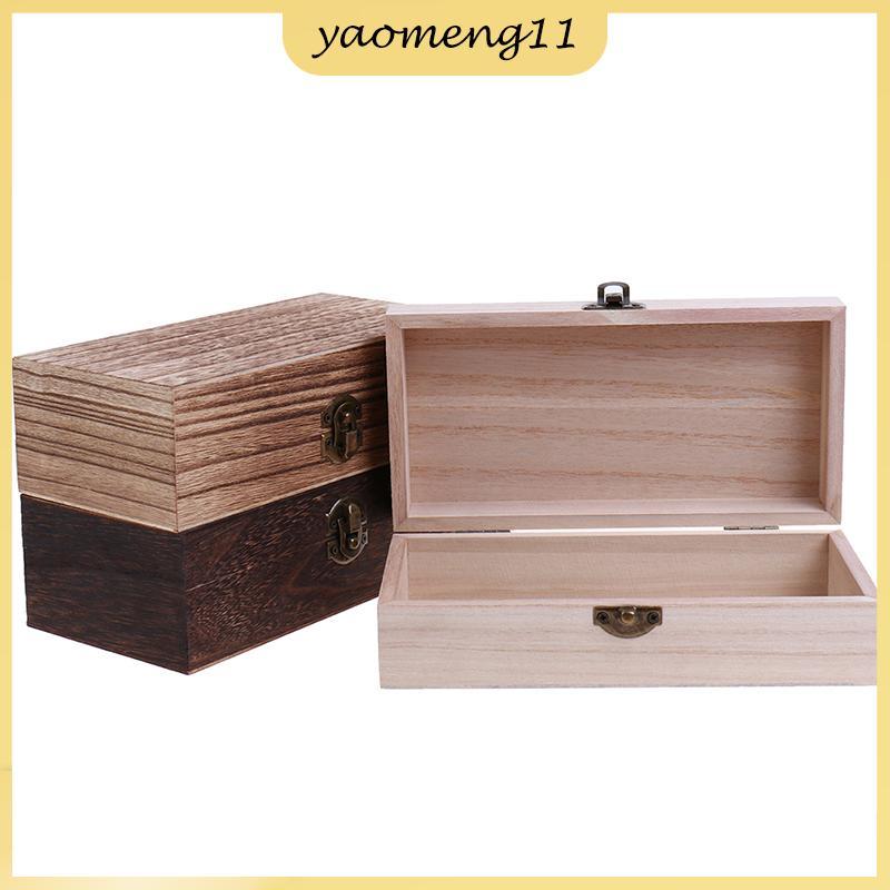 YM Retro กล่องเครื่องประดับเดสก์ท็อปไม้ Clamshell เก็บมือตกแต่งกล่องไม้ TH