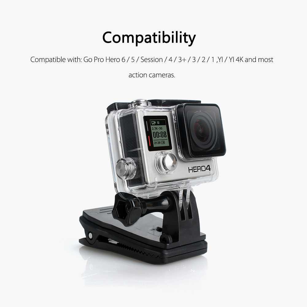 YPstore2 - Vamson 360 Rotary Clamp Mount Clip สําหรับ GoPro Xiaomi Yi - VP512A