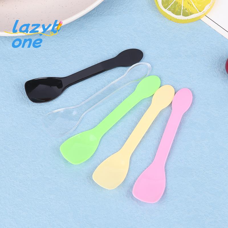 LZ-t] 100 ชิ้นช้อนพลาสติก Flatware ช้อนสําหรับเยลลี่ไอศกรีมขนมหวานอาหารเรียกน้ําย่อยช้อนพลาสติกสําหร