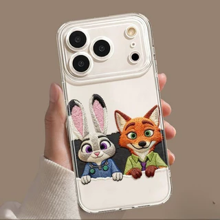 สำหรับIPhone 17 15 13 11 air 12 16 14 Pro Max X XR XS Max 14 7 16 15 8 Plus ปักสีน้ำมันรูปดาว นิคจูดี้ คู่รักปกใส