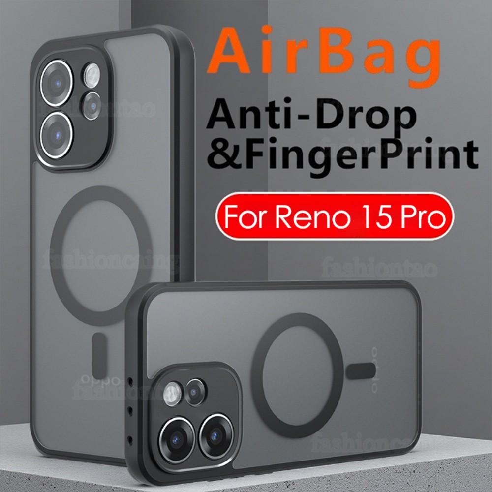 ปลอกสําหรับOppo Reno 1 5 15 F Pro Max Reno15 F Reno15F Reno15 Pro Anti-Scratchโปร่งใสFrostedพร้อมเคสโทรศัพท์แม่เหล็กป้องกันลายนิ้วมือกันกระแทกฮาร์ดปกหลัง