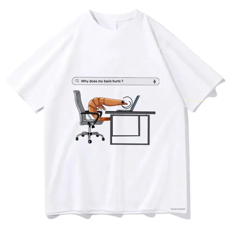 韩国 2026Why My Melt กลับสนุกกุ้งเสื้อยืดผู้หญิงเสื้อยืด Neutral เสื้อผ้าฤดูร้อนสบายๆผ้าฝ้าย Retro รอบ