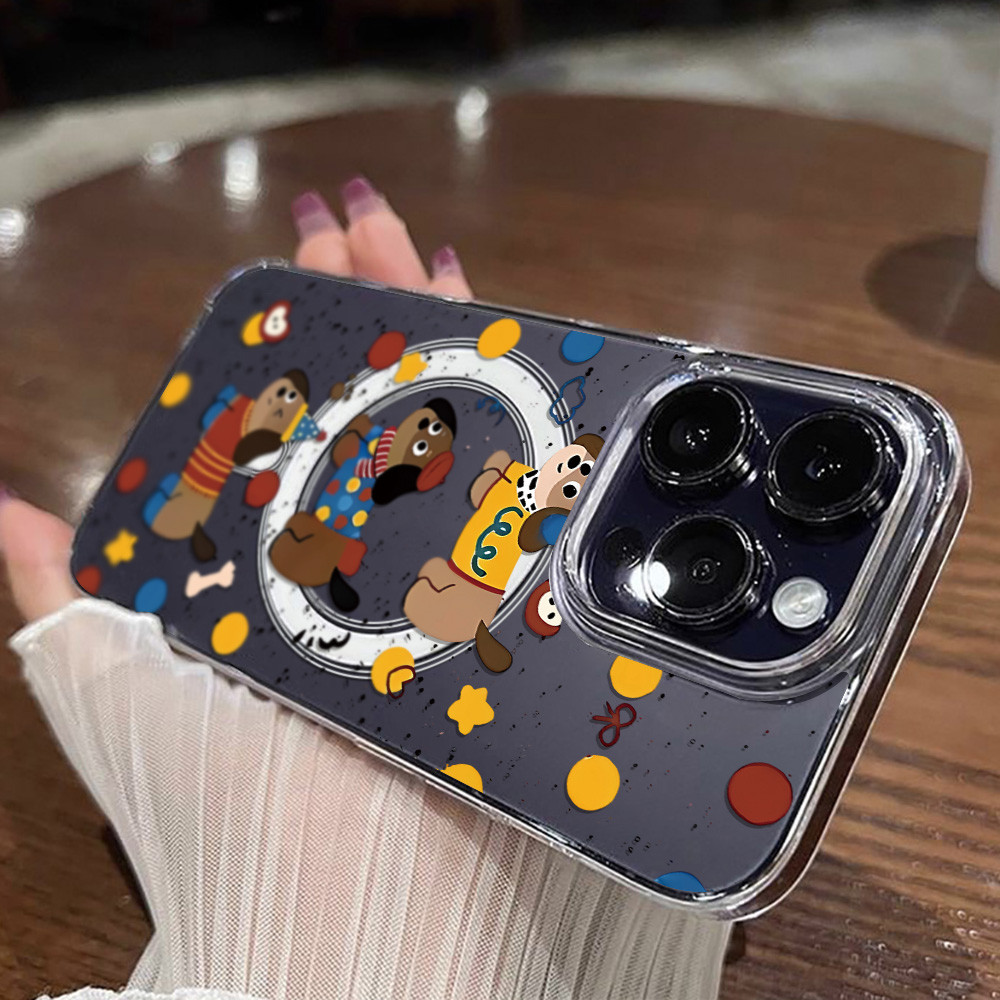 เคสไอโฟน For iPhone 17 11 13 16 12 14 15 Pro Max 13Pro สำหรับ iPhone 11 17Air ลูกสุนัขน่ารัก เคสใสชาร์จไร้สายแบบแม่เหล็ก - รูปที่ 3