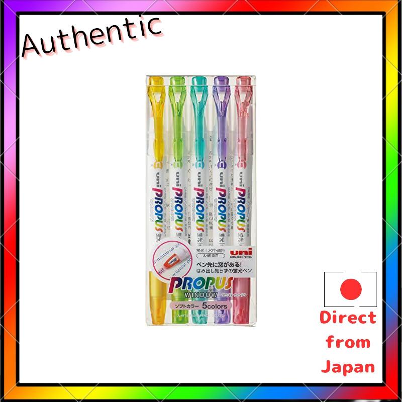 Uni Mitsubishi Pencil Highlighter Propus Window Soft Color 5 Colors PUS102T5CS