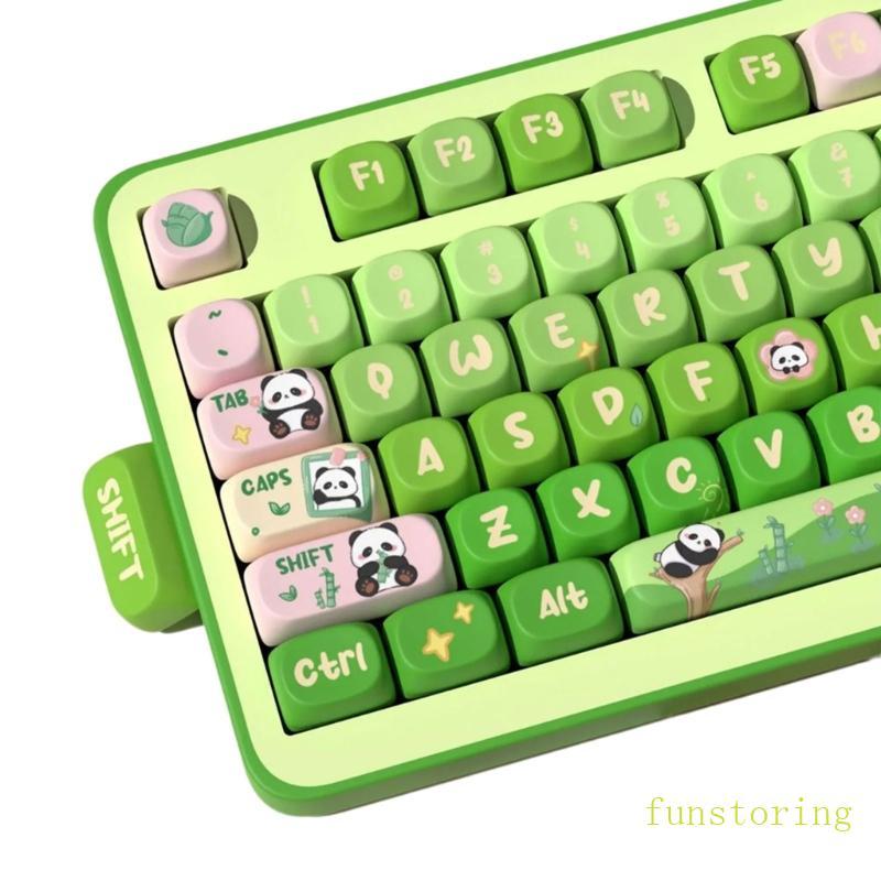FUN MOA Profile 131 Key PBT Keycaps Candy Theme Keycaps สําหรับคีย์บอร์ดแบบกลไกและการตั้งค่าการเล่นเ