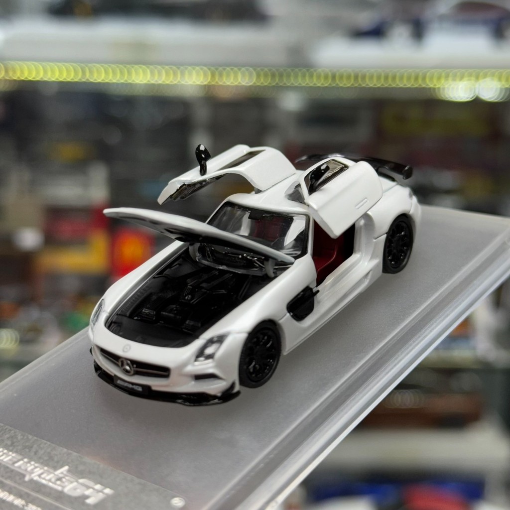 Ready Stock [งานละเอียด fw Mercedes-Benz sls amg bs] 1: 64 Alloy Three-Open Model 1.ใหม่เอี่ยมที่ยัง