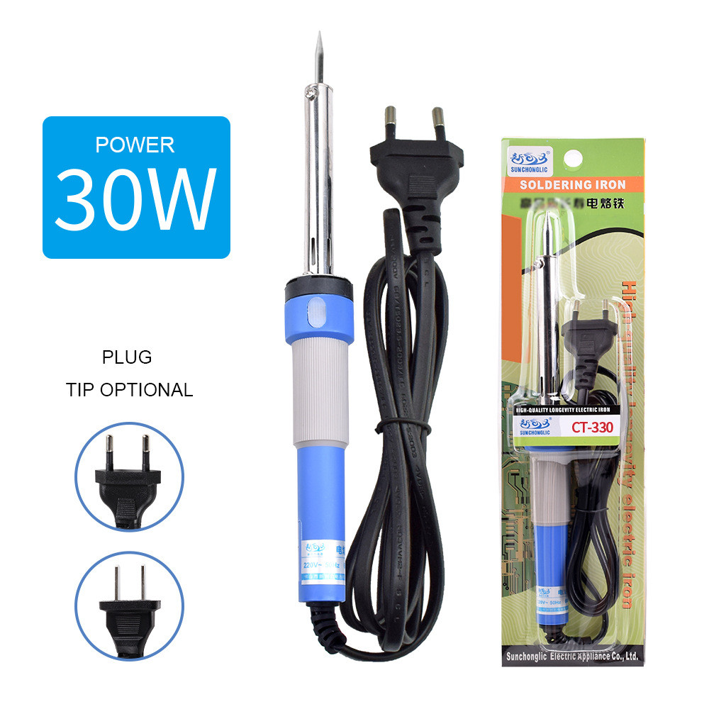 SUOER SUOER เครื่องนําไฟฟ้าอุณหภูมิที่ปรับได้ Fast Outlet เตารีดไฟฟ้าแบบพกพาในครัวเรือน หัวแร้งไฟฟ้า