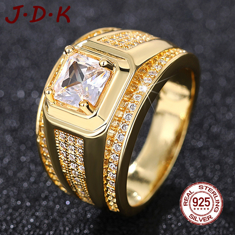 JDK 18K Gold Zircon 5A แหวนแต่งงานร้อน