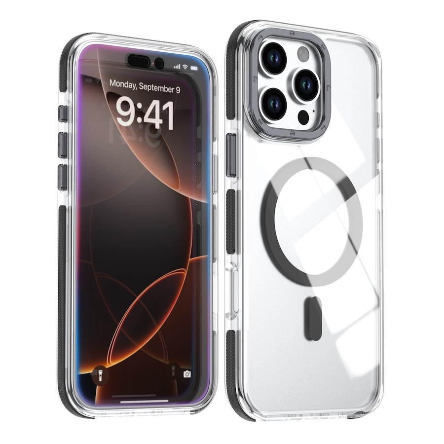 สําหรับ OPPO A3 A5 Pro A3X A38 A18 A58 A60 A79 A78 A58 Reno 14F 13F 12F Pro 5G Luxury Anti-slip Edge โปร่งใสเคสโทรศัพท์ PC + TPU ฝาครอบแม่เหล็ก – โปรปัง