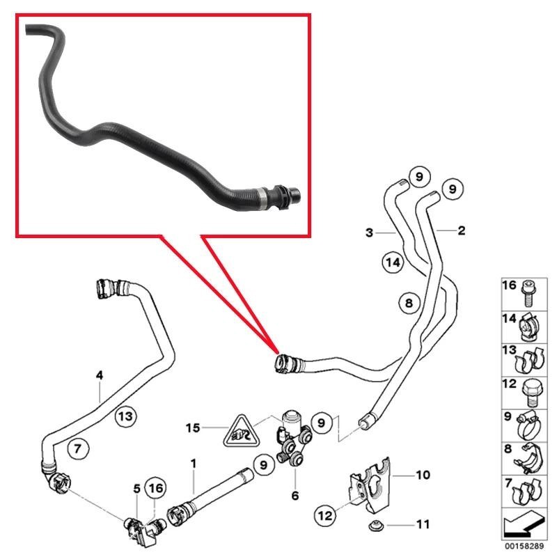 64219168938 HVAC ท่อทําความร้อนสําหรับ BMW X5 E70 F15 X6 E71 F16 xDrive35i xDrive40i