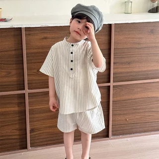 พร้อมส่ง ❤️ชุดเด็กลายทาง ชุดพี่-น้อง เด็กผู้ชาย ลายทางคอกลม+ชุดสาวลายทาง ใส่สบาย ดูดี