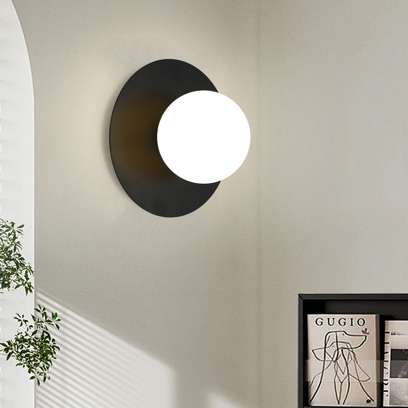 Wall Lamp Nordic Light Luxury Wall Lamp Modern Simple Corridor Background Wall Bedroom Bedside Glass