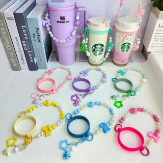 สายคล้องแก้วอเนกประสงค์ - สำหรับ Stanley, Tupperware (เส้นผ่านศูนย์กลาง 6-10 ซม.) พร้อม charm โทรศัพท์