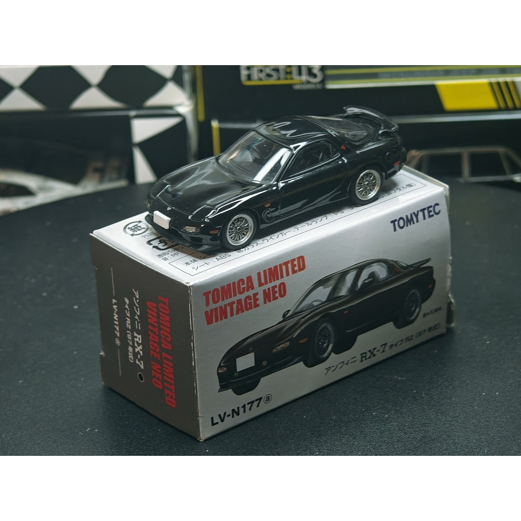 Domeka TOMYTEC TOMYTEC TOMICA LIMITED VINTAGE NEO LV-N177 Mazda RX-7 Black 1/64 โมเดลรถโลหะผสม, พร้อ
