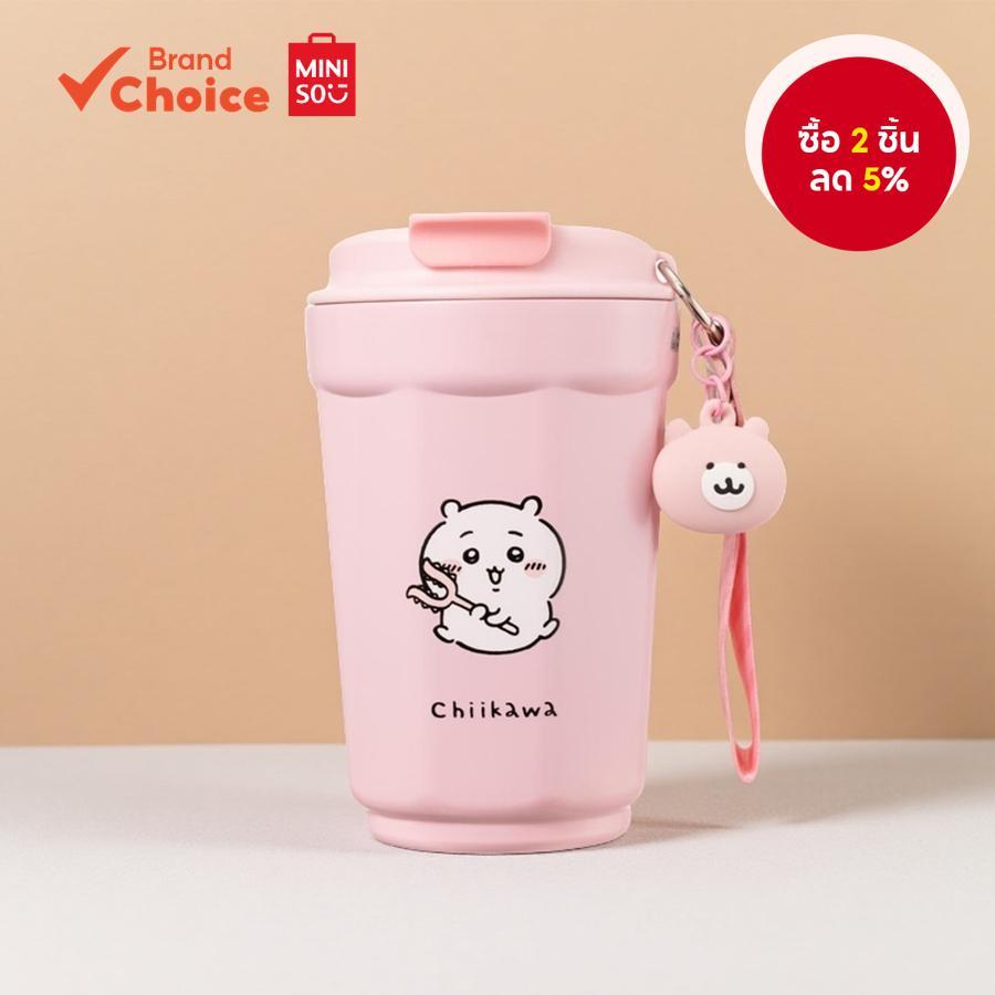 MINISO ชุดแก้วกาแฟสแตนเลส Chiikawa ขนาด 360 มล. ลายการ์ตูน ของสะสม ของขวัญน่ารักสําหรับเพื่อน ขนาด 11 ซม. x 15 ซม.