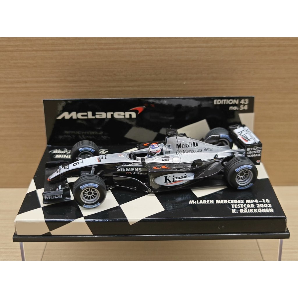 [สต๊อกพร้อม] Mini Cut F1 รุ่น MP4-18 McLaren KIMI Lyconing 2003 ซีซั่น 2003 FIA เริ่มต้นอ้างระบบ Sco