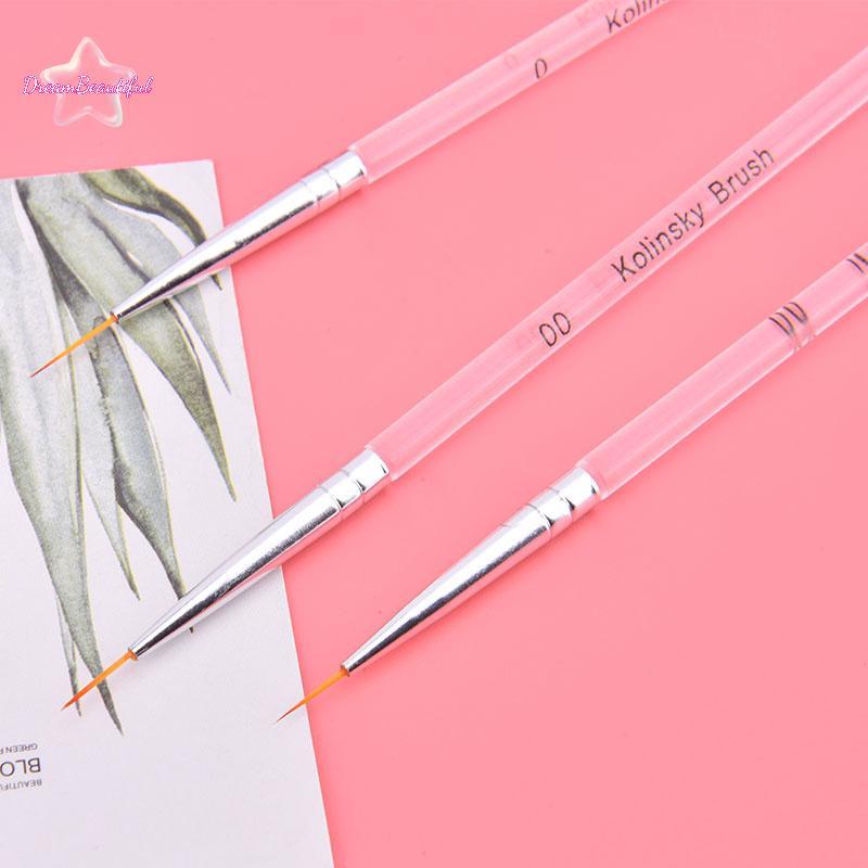 <DBFl-t> 3 ชิ้นเล็บวาด Striping Liner ปากกาแปรง DIY ภาพวาดเส้นชุดแต่งเล็บใหม่