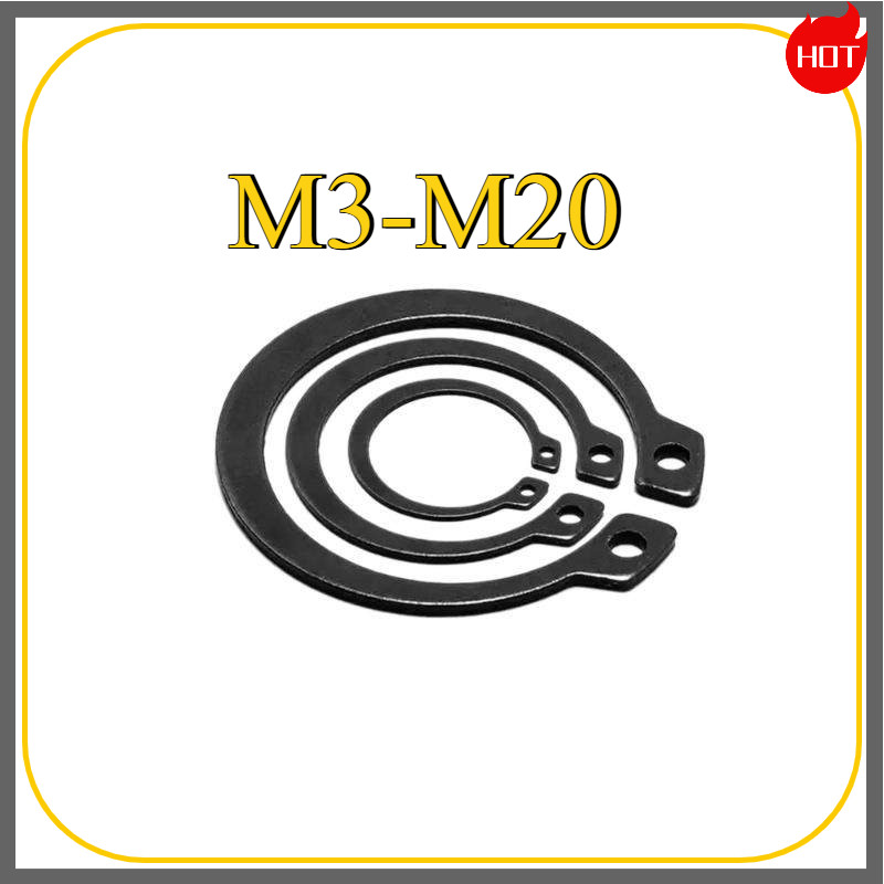 แหวนยึดเพลา การ์ดเพลา แหวนยึดยางยืด หัวเข็มขัดสปริงตัว C （สีดำ） M3-M200 JFDP001-5