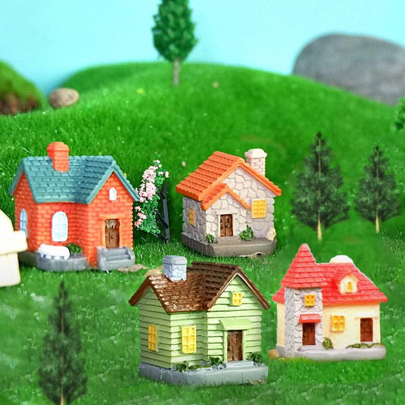 Blossom Bazaar Decor เครื่องประดับเรซิน Miniature Fairy Garden House Villa Miniature ภูมิทัศน์บอนไซต