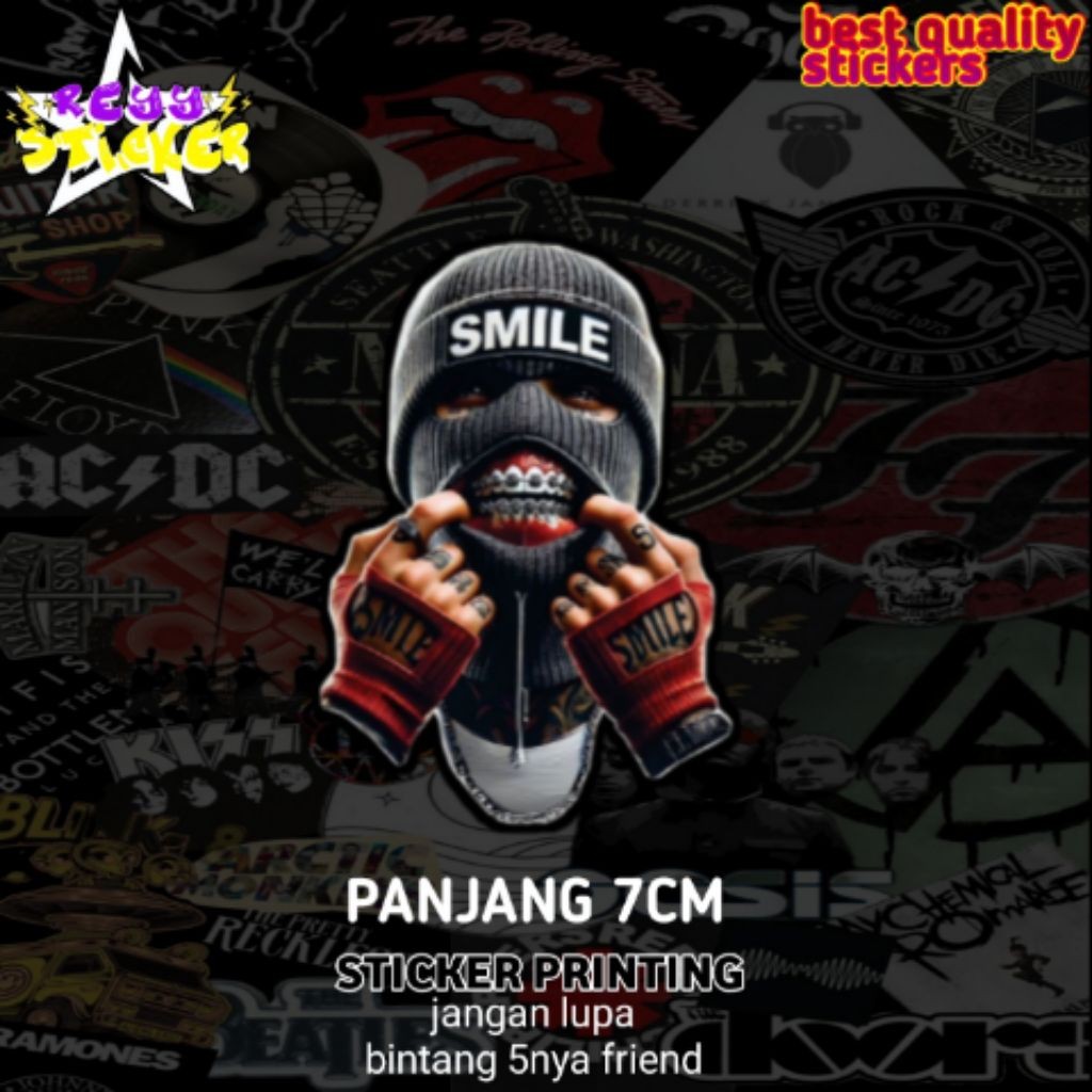 สติ๊กเกอร์พิมพ์กันน้ํา Gangsta Smile