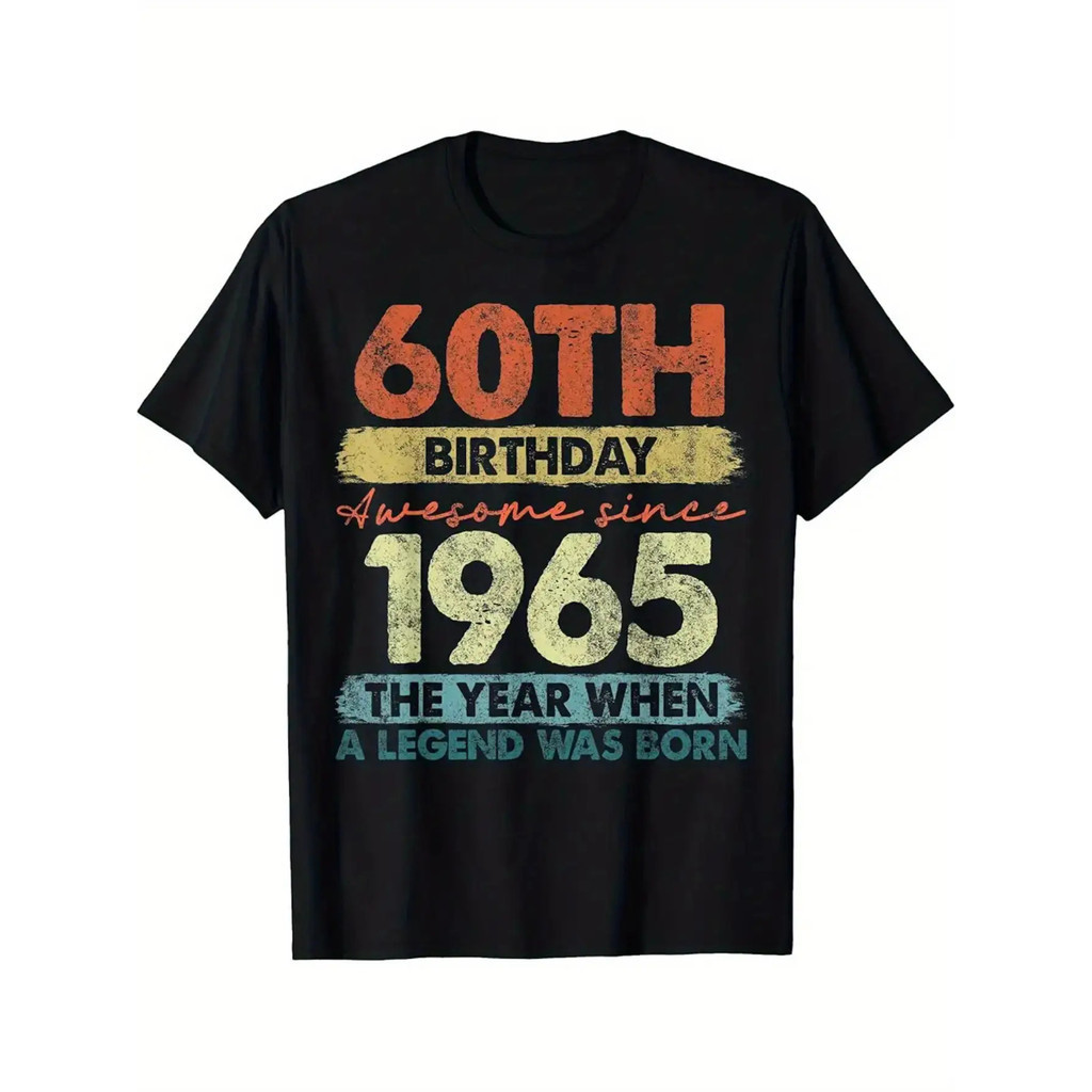 ของขวัญวันเกิด 60 ปี เสื้อยืดวินเทจ 1965 รุ่นจำกัด 60 ปี (3)