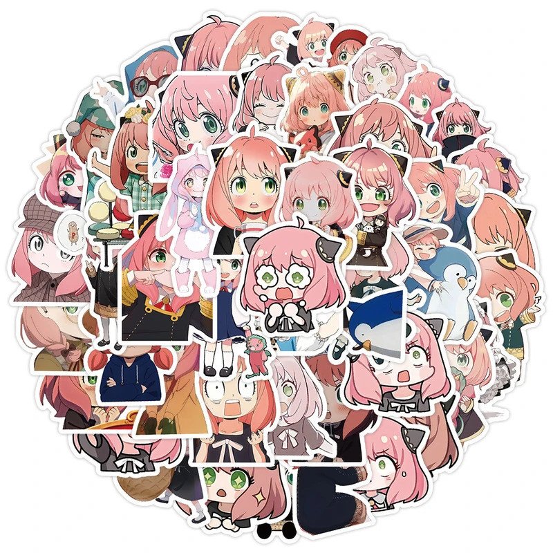 50pcs Cartoon SPY×FAMILY Anime Stickers Anya Forger Decals Kids Toys Skateboard Laptop Motorcycle Ph