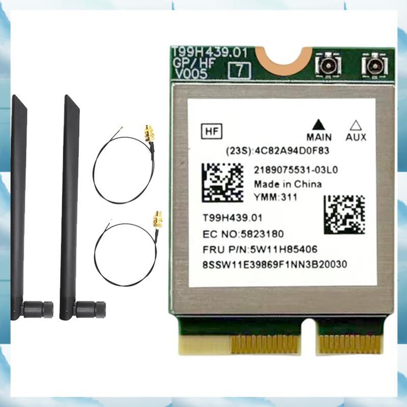 [WSB] 9220M MT7927 WiFi7 Card+ 2X8DB Antenna 2.4G/5G/6G Tri-Band Wireless WiFi Card BT5.4 การ์ดเครือ
