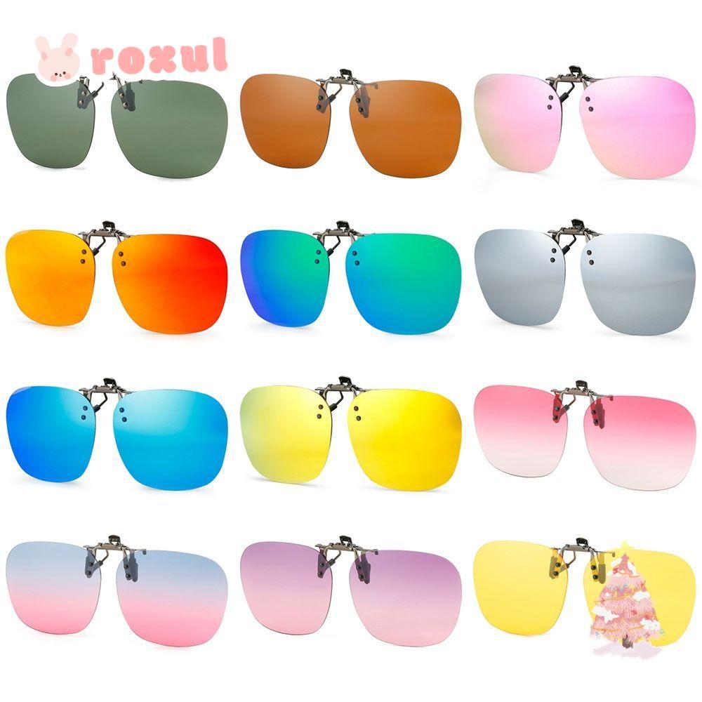 ROXUL Clip-Onแว่นตากันแดดPolarized,UV400 คลิปโลหะFlip-up Sunแว่นตาสําหรับแว่นตาสั่งแพทย์,มีสไตล์สะดวกไม่มีขอบเหลี่ยมShadesเหมาะสําหรับกลางแจ้งและขับรถ