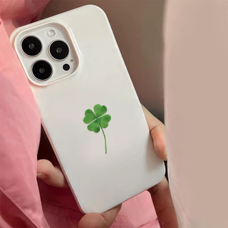 คุณภาพสูง ลายโคลเวอร์นำโชค เคสไอโฟน13 17 For IPhone 15 11 13 12 16 14 Pro Max XR XS X 8 7 Plus SE เปลือกอ่อน เรียบง่าย