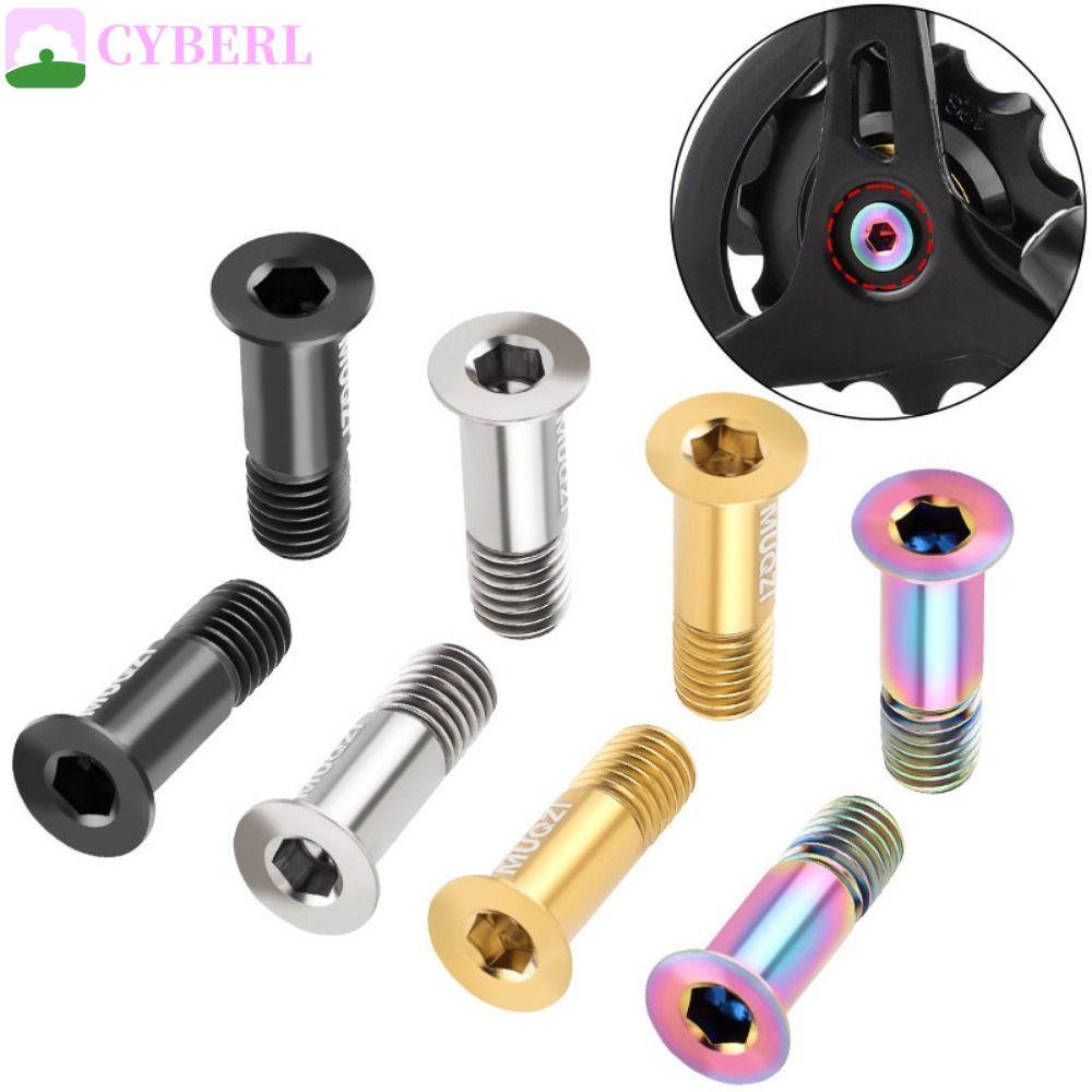 CYBERLINX สกรูไทเทเนียมอะโลย M5 2 ชิ้นสำหรับ derailleur pulley จักรยาน