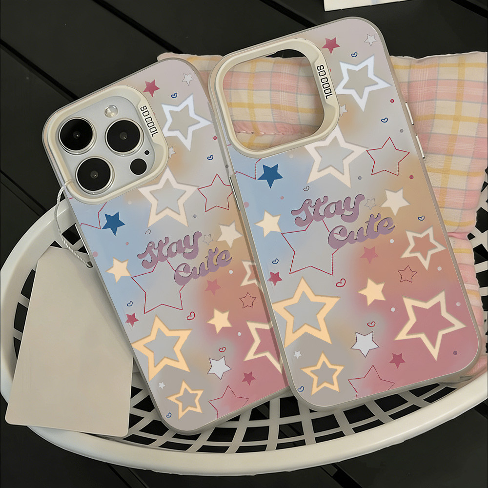 ลายดาวสุดเก๋ เคสโทรศัพท์ For OPPO A18 A17 A38 A16 A15 A3 A3X A5 Pro A53 A33 A54 A57 A77 IMDเปลือกแข็ง กันกระแทก เคส