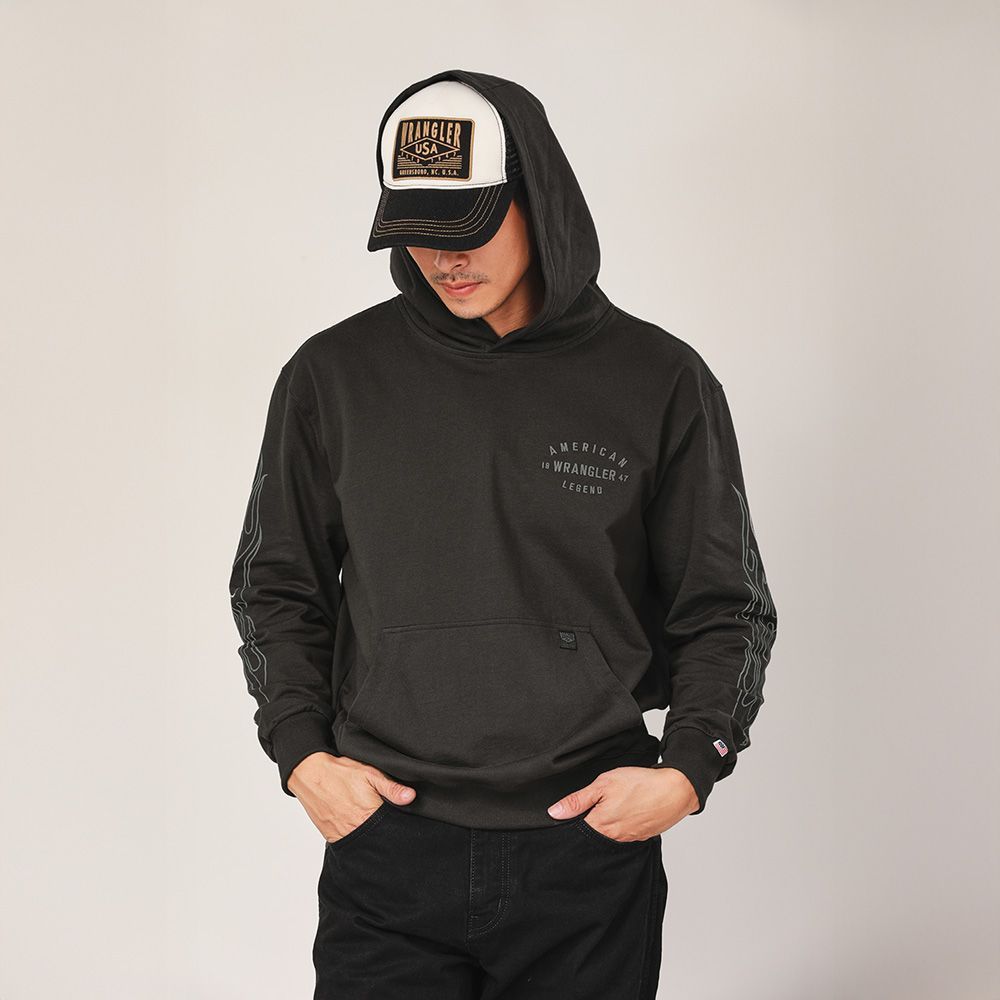 WRANGLER เสื้อฮู้ดดี้ผู้ชาย คอลเลคชั่น Biker Look รุ่น WR F425MHODN30 สีเทา - รูปที่ 4