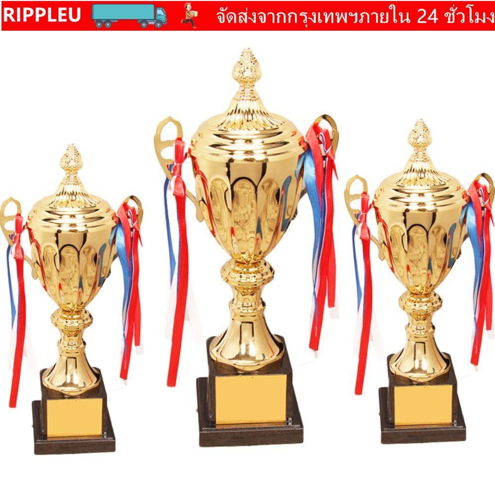 RIPPL 1 PC ถ้วยรางวัลพลาสติกปรับแต่งได้ 29/33/36/41/46/51 ซม. Gold Champions Trophy Trofeo สําหรับโรงเรียน กิจกรรมฟุตบอล