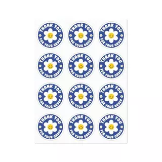 (ซื้อ2ลด20บาท)สติ๊กเกอร์ขอบคุณ ThankYou Sticker เพิ่มความน่ารักสวยงามให้กับสินค้า กันน้ำได้ แช่น้ำได้100%