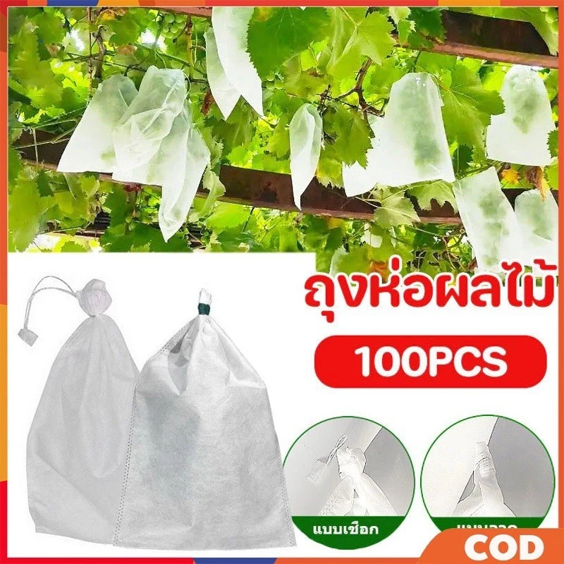 100 ใบ🔥ถุงห่อผลไม้ ถุงห่อมะม่วง ใช้ห่อกันแมลง เพลี้ย แสงแดดไม่ต้องห่อกระดาษทับ ใช้ซ้ำได้ ไม่มีไอน้ำเกาะในถุง ถุงห่อฝรั่ง