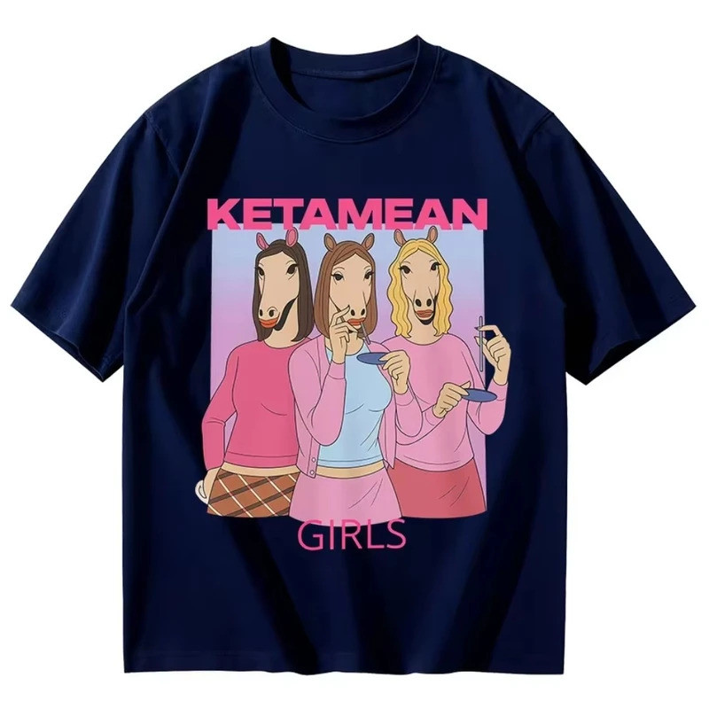 KEMEJA น่ารักกราฟิกเสื้อยืด Crab Girls Mean ผู้ชายผู้หญิงแฟชั่น Harajuku เสื้อผ้าเสื้อยืด Y2K Vintag