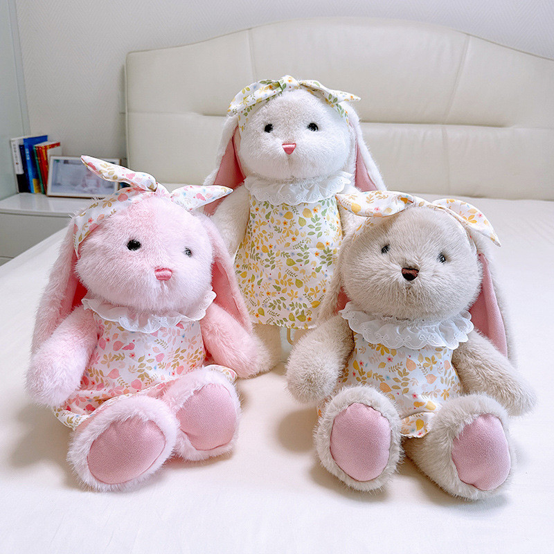 ชุด Toot Agit กระต่ายตุ๊กตาตุ๊กตาดอกไม้กระโปรงกระต่ายหูยาวตุ๊กตานอน Bonnie กระต่ายสาวของขวัญวันหยุด