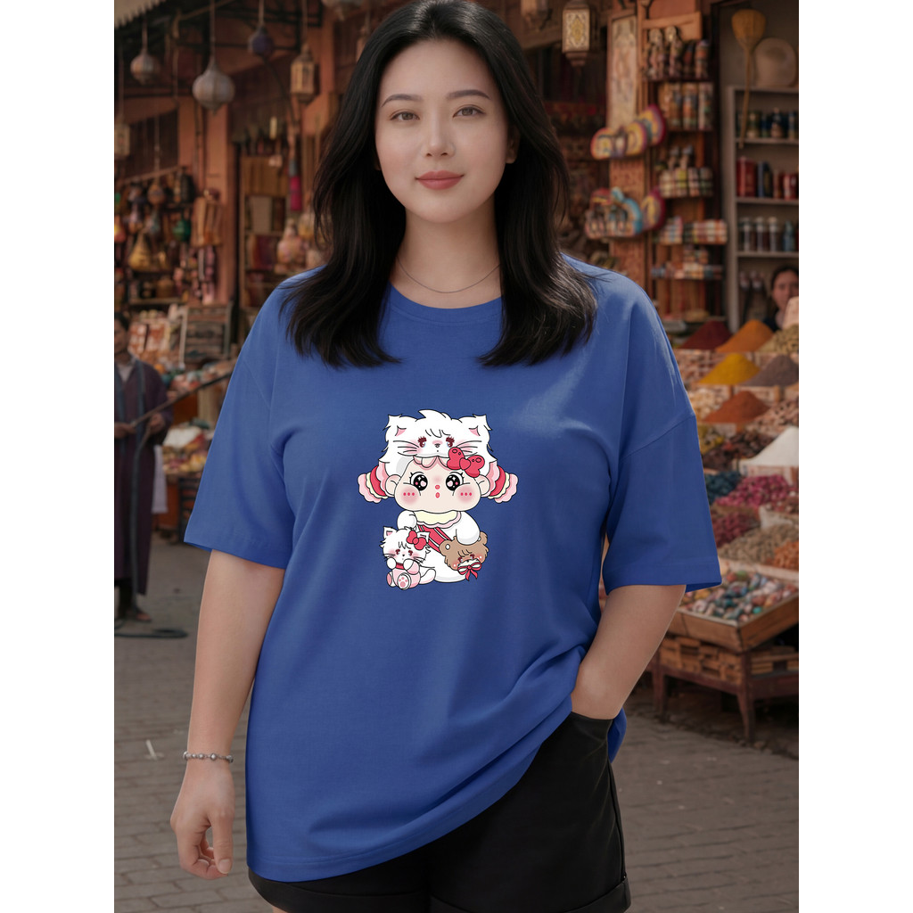 2Y818 [AIYOU] M-5XL เสื้อยืดผู้หญิง Baju Perempuan สไตล์เสื้อผ้าขนาดบวกสไตล์เกาหลี Seluar ผู้หญิง Wa