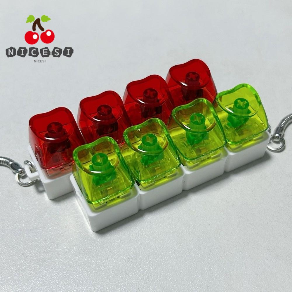 NICESI Keycap Pinch ของเล่น,บรรเทาความเครียด DIY ปุ่ม Keycap, 4 คีย์คีย์บอร์ดนิ้ว Fidget พวงกุญแจ