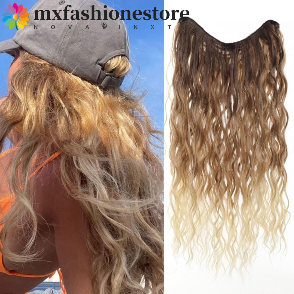 วิกผมครึ่งรูป U สำหรับผู้หญิง มีคลิปล็อกสังเคราะห์ ทรงผมยาวธรรมชาติและombre ขนาด 24 นิ้ว