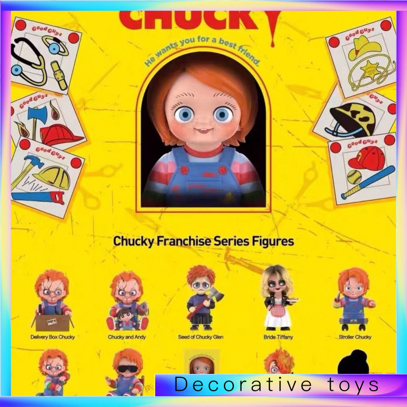 P POPMART Halloween Chucky Ghost Baby Resurrection Series ของขวัญของเล่นอินเทรนด์